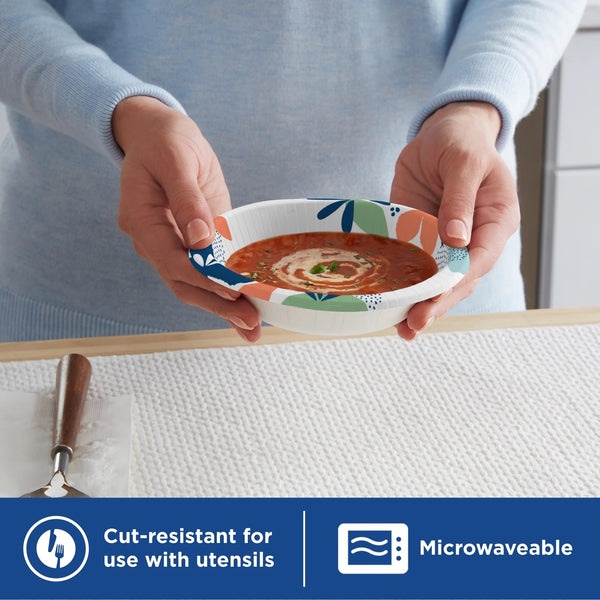 Everyday Disposable Paper Bowls, 10 oz, Multi-Color - 1 pack - 35 Count per pack - plus 3 My Outlet Mall Resealable Storage Pouches