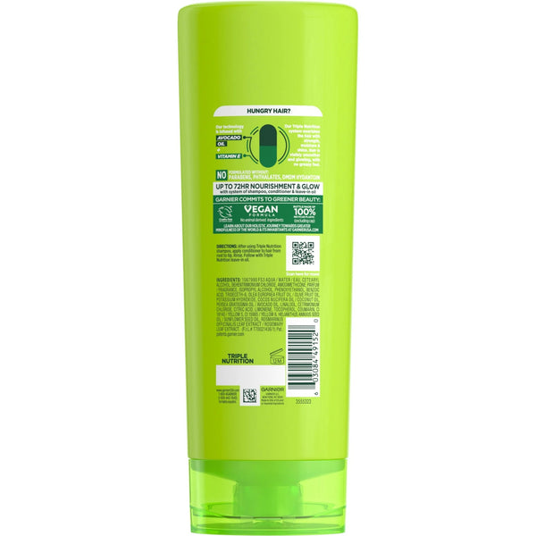 Fructis Triple Nutrition Nourishing Conditioner with Avocado Oil - 1 pack - 12fl oz per pack - plus 3 My Outlet Mall Resealable Storage Pouches
