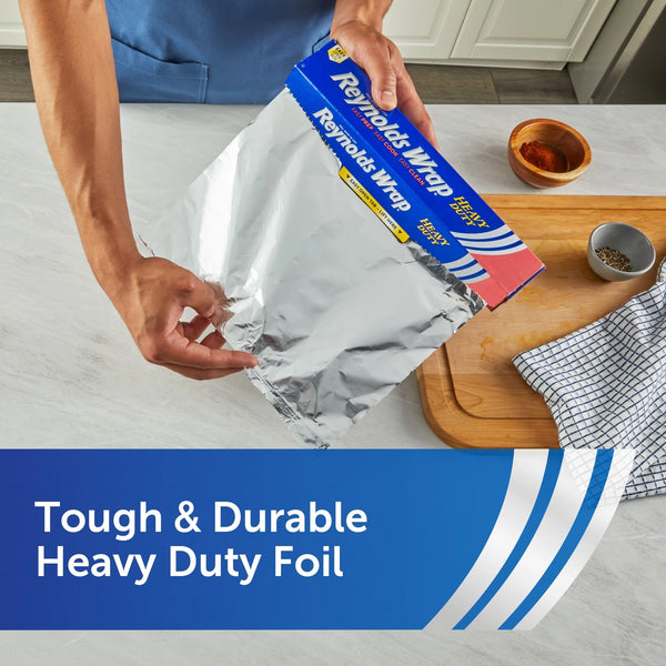 Heavy Duty Aluminum Foil, 12 Inch Width - 2 packs -  50 square feet per pack - plus 3 My Outlet Mall Resealable Storage Pouches