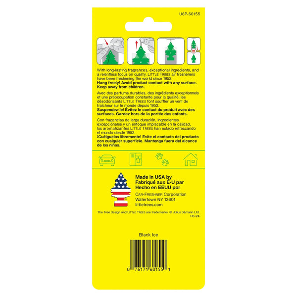 Air Freshener Black Ice Fragrance 6 count - 1 pack - plus 3 My Outlet Mall Resealable Storage Pouches