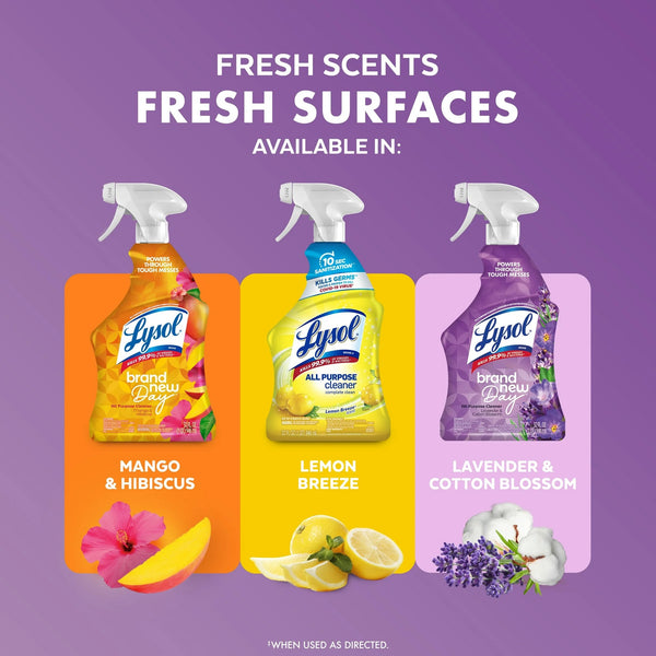 All-Purpose Cleaner, Sanitizing and Disinfecting Spray, Lavender & Cotton Blossom - 2 packs - 32 oz per pack - plus 3 My Outlet Mall Resealable Storage Pouches