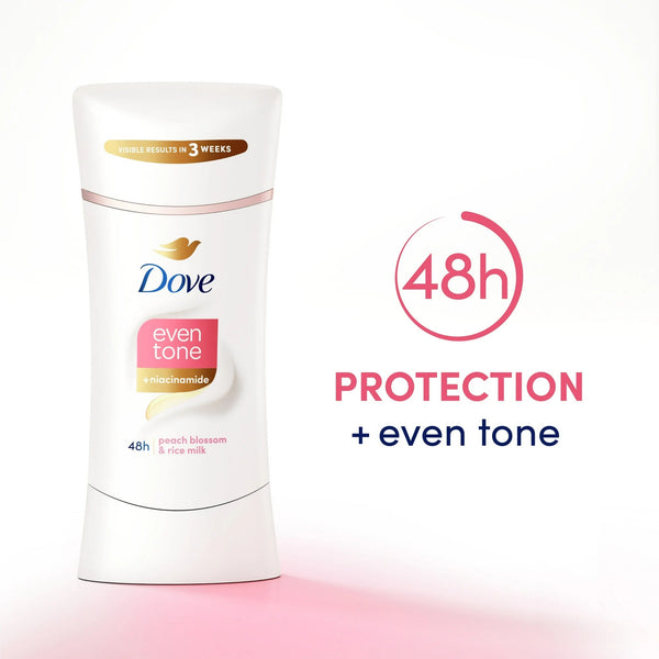 Even Tone Women's Antiperspirant Deodorant Stick Peach Blossom & Rice Milk for All Skin - 1 pack - 2.6 oz per pack - plus 3 My Outlet Mall Resealable Storage Pouches