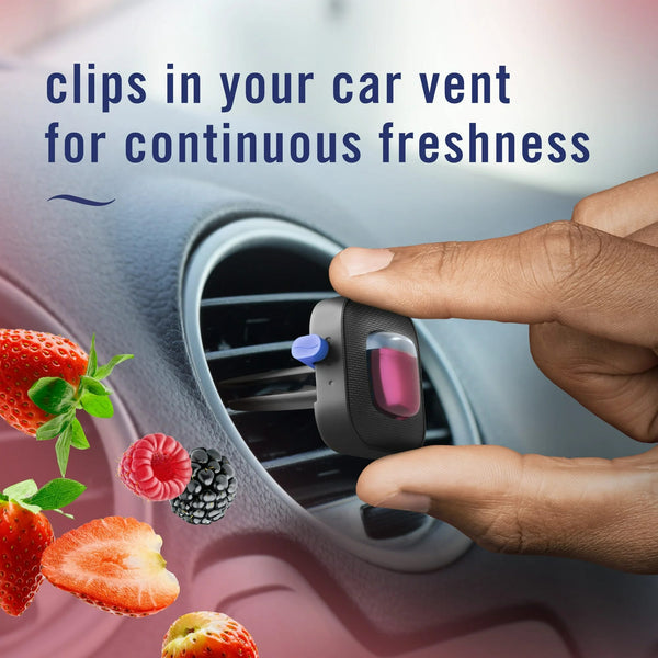 Auto Car Air Freshener, Odor-Fighting Car Vent Clip, Berry, 2 Count - 1 pack - plus 3 My Outlet Mall Resealable Storage Pouches