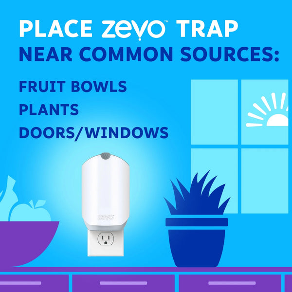 Flying Insect Indoor Fly Trap (1 Device + 1 Refill) - 1 pack - plus 3 My Outlet Mall Resealable Storage Pouches