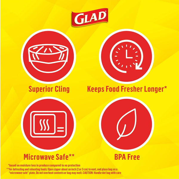 Cling N Seal Plastic Food Wrap - 1 pack -  200 sq ft Roll per pack - plus 3 My Outlet Mall Resealable Storage Pouches
