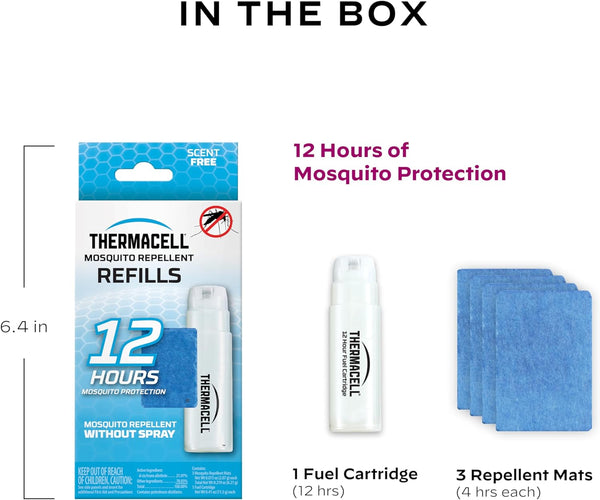 Mosquito Repellent Refill with 12-Hour Mosquito Protection - 3 packs - plus 3 My Outlet Mall Resealable Storage Pouches