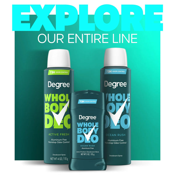 Men Whole Body Deodorant Spray for Men, Ocean Rush Scent, Aluminum Free - 2 packs - 4 oz per pack - plus 3 My Outlet Mall Resealable Storage Pouches