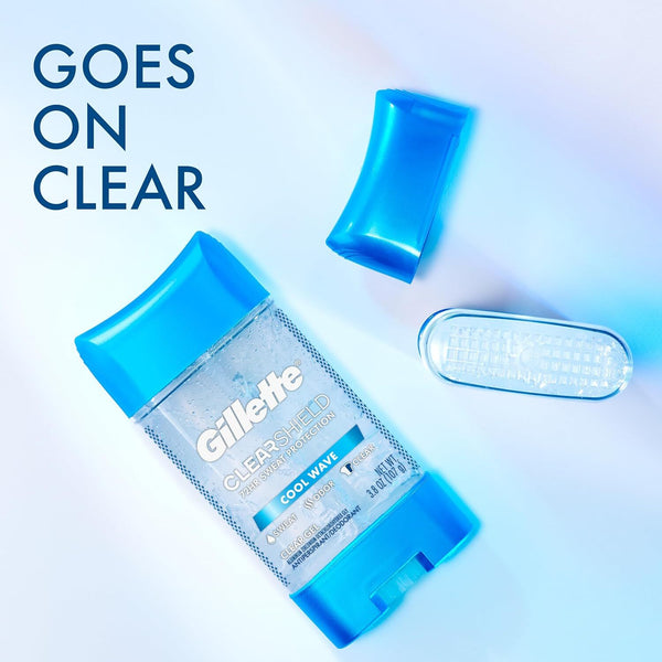 Cool Wave Clear Gel Men's Antiperspirant and Deodorant - 1 pack - 3.8 oz per pack - plus 3 My Outlet Mall Resealable Storage Pouches