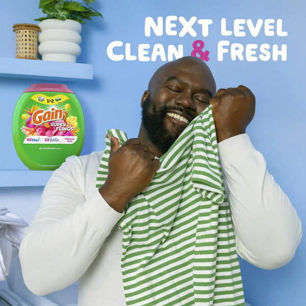 Super-Sized Flings Laundry Detergent Packs, Hibiscus Hula Scent- 2 pack - 18 countper pack - plus 3 My Outlet Mall Resealable Storage Pouches