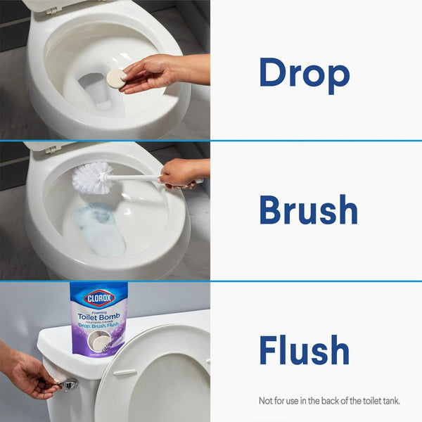 Foaming Toilet Bomb Toilet Bowl Cleaner, Bleach Free, Lavender Clean - 1 pack - 5 Count - plus 3 My Outlet Mall Resealable Storage Pouches