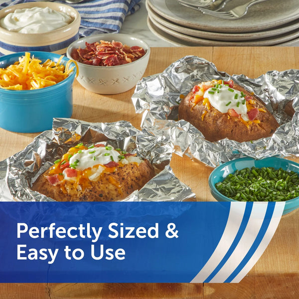 Pre-Cut Pop-Up Aluminum Foil Sheets, 14 x 10.25 inches, 50 Sheets - 1 pack - plus 3 My Outlet Mall Resealable Storage Pouches