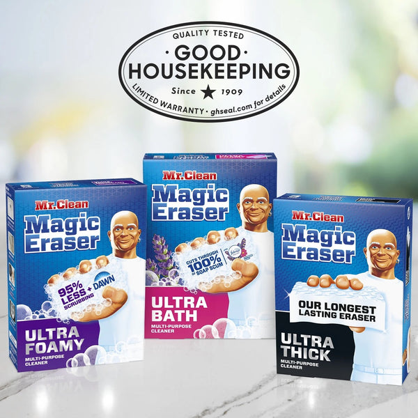 Magic Eraser Ultra Foamy Multi Purpose Cleaner  - 2 packs - 3 count per pack - plus 3 My Outlet Mall Resealable Storage Pouches