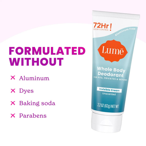 Whole Body Women’s Deodorant Invisible Cream Aluminum Free, Unscented - 1 pack - 2.2 oz per pack - plus 3 My Outlet Mall Resealable Storage Pouches