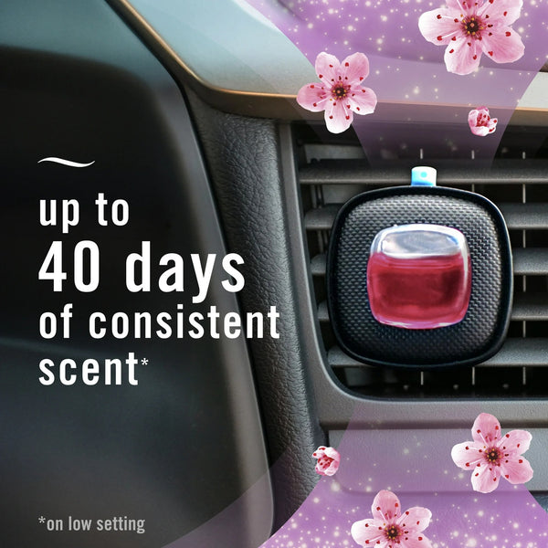 Auto Air Freshener Vent Clip Cherry Blossom Scent, 2 Count - 1 pack - plus 3 My Outlet Mall Resealable Storage Pouches