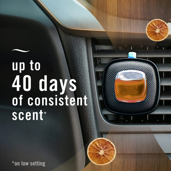 Auto Car Air Freshener, Odor-Fighting Car Vent Clip, Bourbon & Orange, 2 Count - 1 pack - plus 3 My Outlet Mall Resealable Storage Pouches
