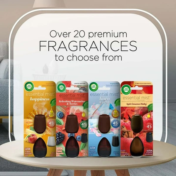 Essential Mist Refill, Refreshing Watermelon & Berries, Air Freshener, Essential Oils 2 Count - 2 packs - plus 3 My Outlet Mall Resealable Storage Pouches