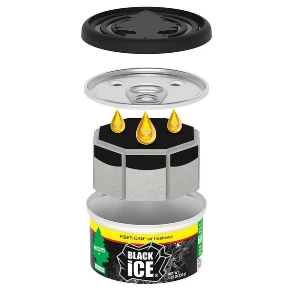 Air Freshener Fiber Can Black Ice - 2 packs - 1.05 oz per pack - plus 3 My Outlet Mall Resealable Storage Pouches