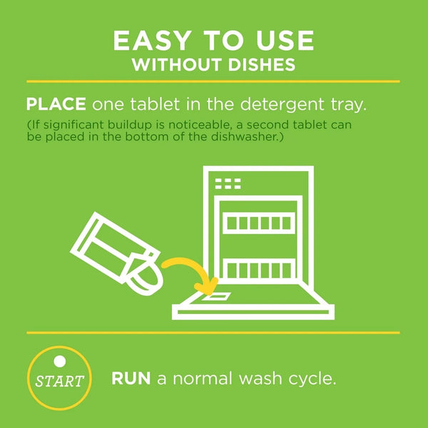 Dishwasher Cleaner with 6 Tablets in Carton - 1 pack - plus 3 My Outlet Mall Resealable Storage Pouches