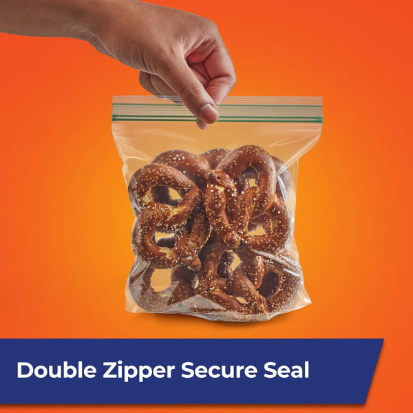 Press to Close Plastic Bags for Food Storage, XL Sandwich Size  - 2 packs -  50 Count per pack - plus 3 My Outlet Mall Resealable Storage Pouches