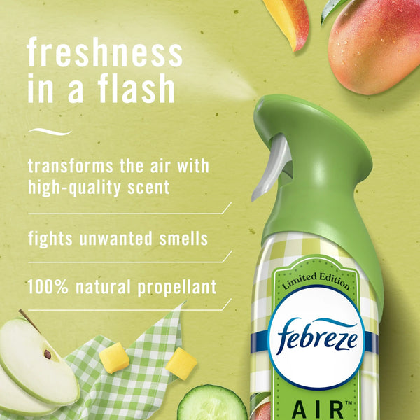 Air Freshener Spray, Odor-Fighting Room Spray, Apple Mango Sunshine - 1 pack - 8.8 oz per pack - plus 3 My Outlet Mall Resealable Storage Pouches