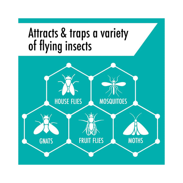 Light Trap, Attracts and Traps Flying Insects, Emits Soft Blue Light, [Includes Starter Kit with 1 Light Trap and 2 Cartridges]- 1 pack - plus 3 My Outlet Mall Resealable Storage Pouches