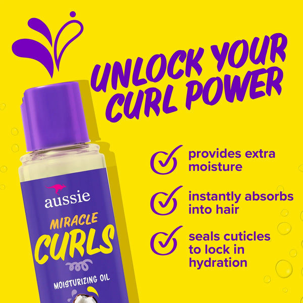 Miracle Curls Coconut Curl-Defining Hair Oil, for Curly Hair - 1 pack - 3.2Fl oz per pack - plus 3 My Outlet Mall Resealable Storage Pouches