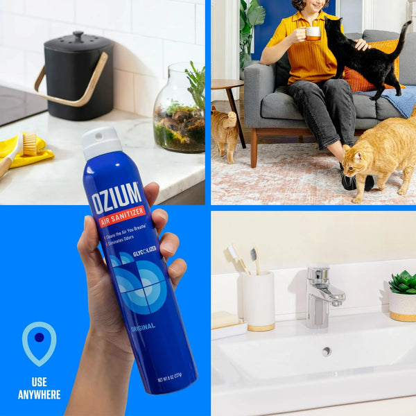Air Sanitizer Spray, Original Scent, Cleans Air, Eliminates Odors & Freshens - 1 pack - 8 oz per pack - plus 3 My Outlet Mall Resealable Storage Pouches