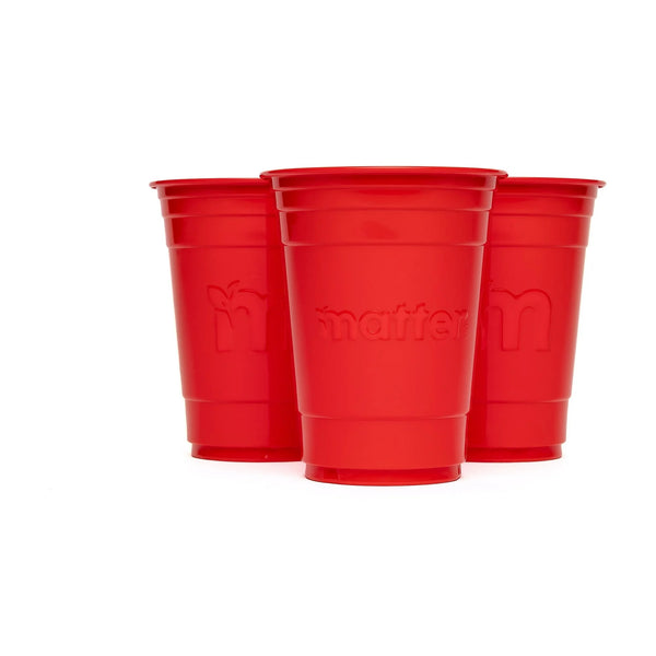 Compostable Disposable Cups, 18 oz, Red - 1 pack - 50 Count per pack - plus 3 My Outlet Mall Resealable Storage Pouches
