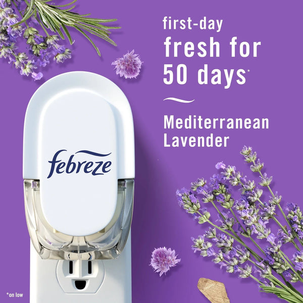Plug Refill Odor-Fighting Air Freshener Mediterranean Lavender Scent - 1 pack - 2 count per pack - plus 3 My Outlet Mall Resealable Storage Pouches