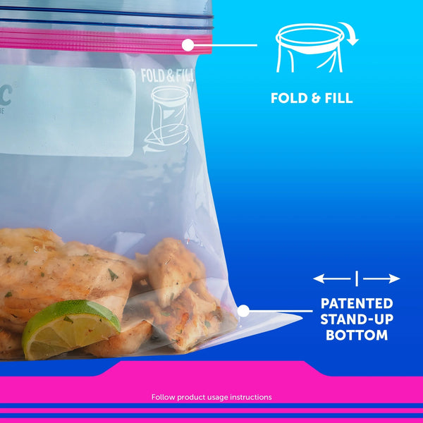 Storage Bags, School Supplies, with Grip 'n Seal Technology, Gallon - 3 packs - 20 Count - plus 3 My Outlet Mall Resealable Storage Pouches