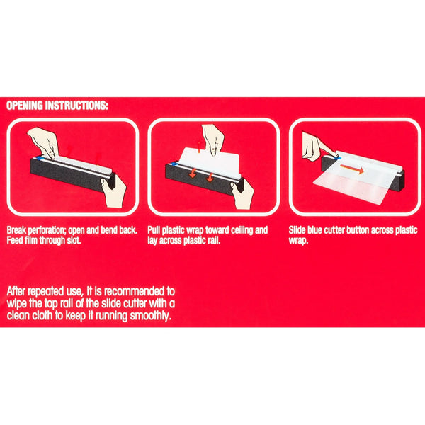 Slide Cutter Plastic Wrap, 400 sq ft - 2 packs - plus 3 My Outlet Mall Resealable Storage Pouches