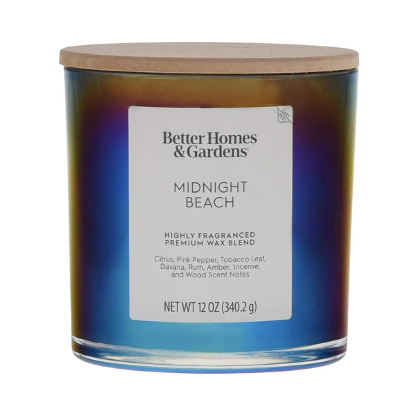 Midnight Beach Scented 2-Wick Iridescent Jar Candle - 1 pack - 12 oz per pack - plus 3 My Outlet Mall Resealable Storage Pouches
