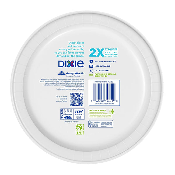 Everyday Disposable Paper Plates, 8.5", Multi-Color - 1 pack - 100 Count per pack - plus 3 My Outlet Mall Resealable Storage Pouches