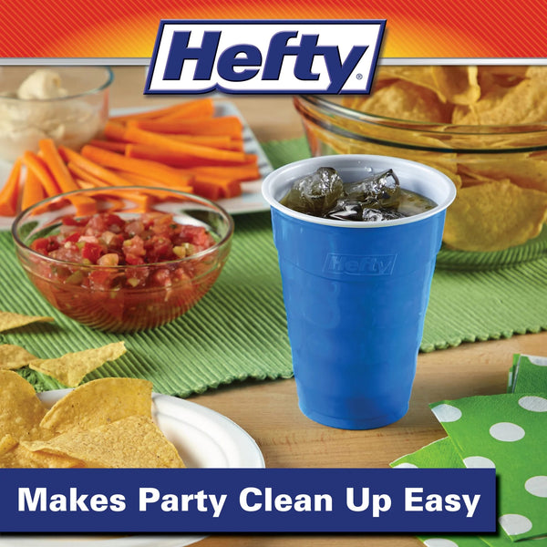 Party On Disposable Plastic Cups, Marine Blue, 18 oz - 1 pack - 40 Count per pack - plus 3 My Outlet Mall Resealable Storage Pouches