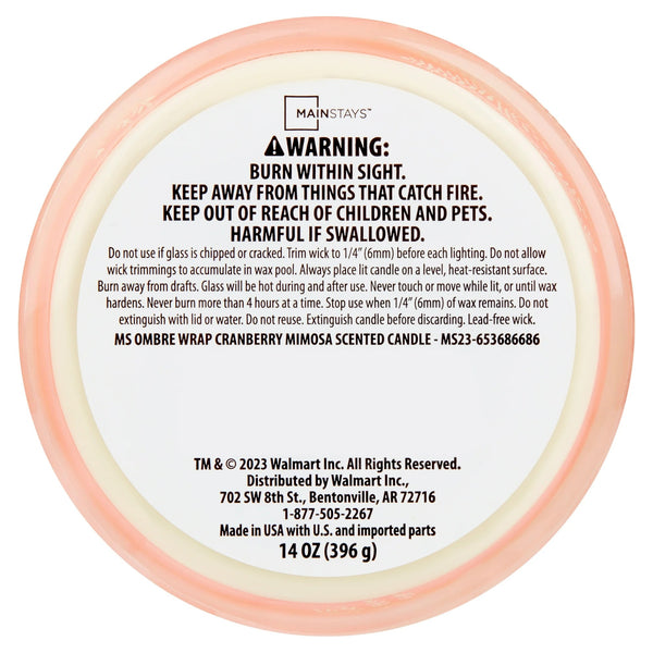 3-Wick Ombre Wrap Cranberry Mimosa Candle - 2 packs - 14 oz per pack - plus 3 My Outlet Mall Resealable Storage Pouches