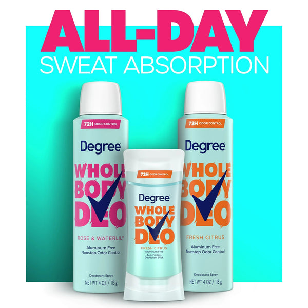 Women Whole Body Deodorant Spray for Women Rose & Waterlily Scent Aluminum Free - 3 packs - 4 oz per pack - plus 3 My Outlet Mall Resealable Storage Pouches