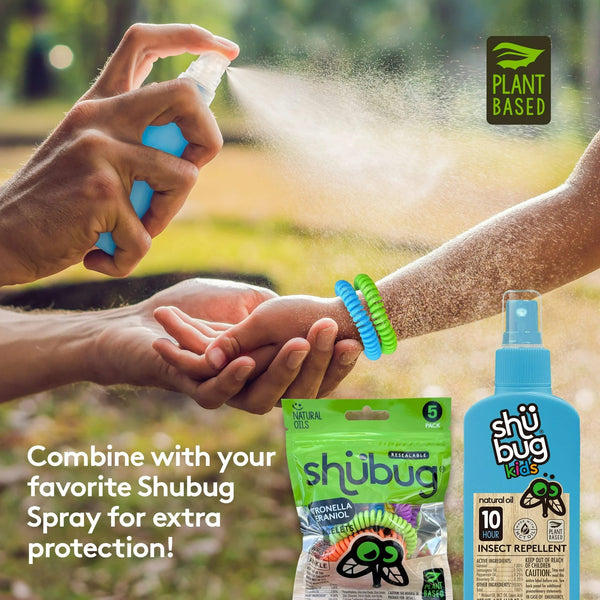 Citronella and Geraniol Coil Bracelet Band Insect Repellant, Multi-Color, Deet Free - 3 packs - 5 Count - plus 3 My Outlet Mall Resealable Storage Pouches