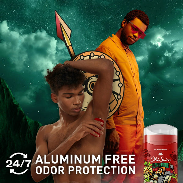 Aluminum Free Deodorant for Men, Alphascentauri, Green Herbal Scent - 1 pack - 3 oz per pack - plus 3 My Outlet Mall Resealable Storage Pouches
