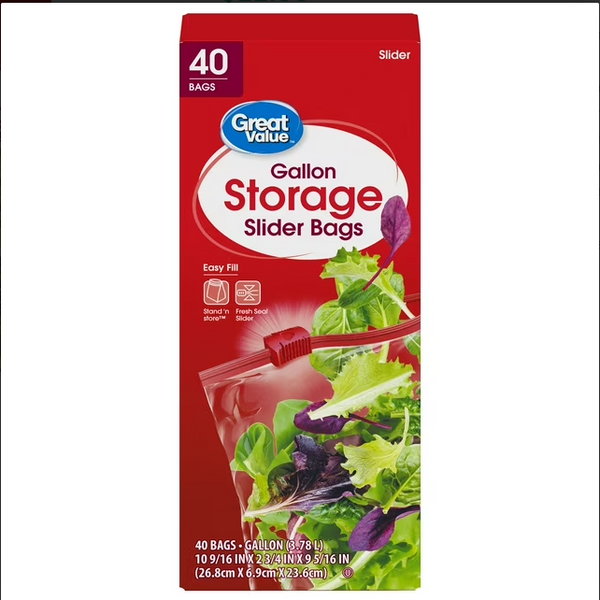 Fresh Seal Slider Zipper Bags, Gallon Storage  - 3 packs -  40 Count per pack - plus 3 My Outlet Mall Resealable Storage Pouches