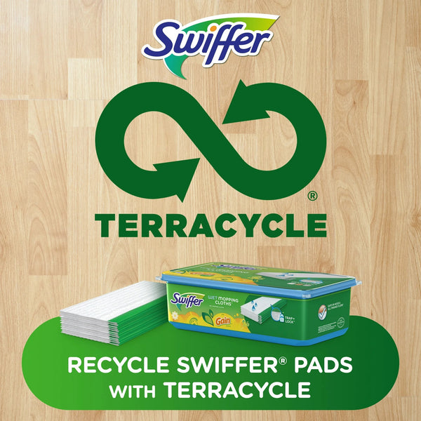 Sweep + Mop, Wet Pads Refill, Floor Cleaner, Cleaning Cloths, Gain - 1 pack - 24 count per pack - plus 3 My Outlet Mall Resealable Storage Pouches