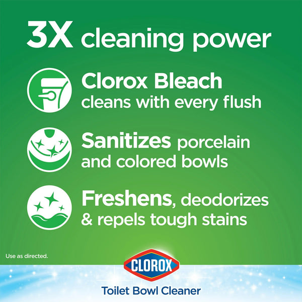Bleach Automatic Toilet Bowl Cleaner Tablets - 1 pack -  4 count per pack - plus 3 My Outlet Mall Resealable Storage Pouches