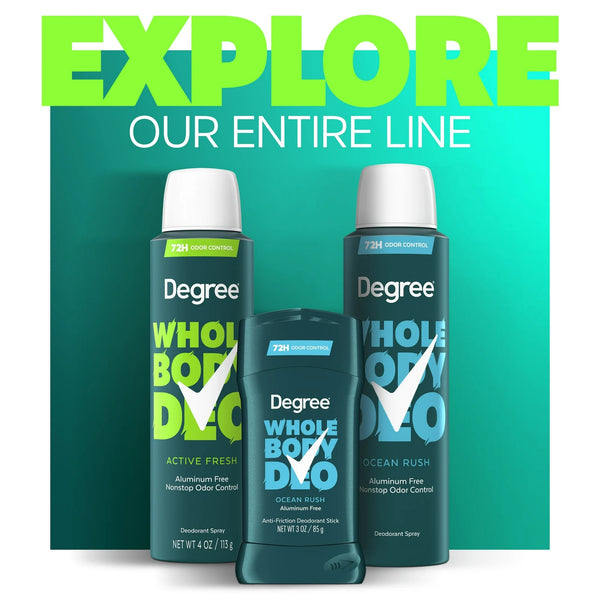Men Whole Body Deodorant Spray for Men Active Fresh Scent Aluminum Free - 1 pack - 4 oz per pack - plus 3 My Outlet Mall Resealable Storage Pouches