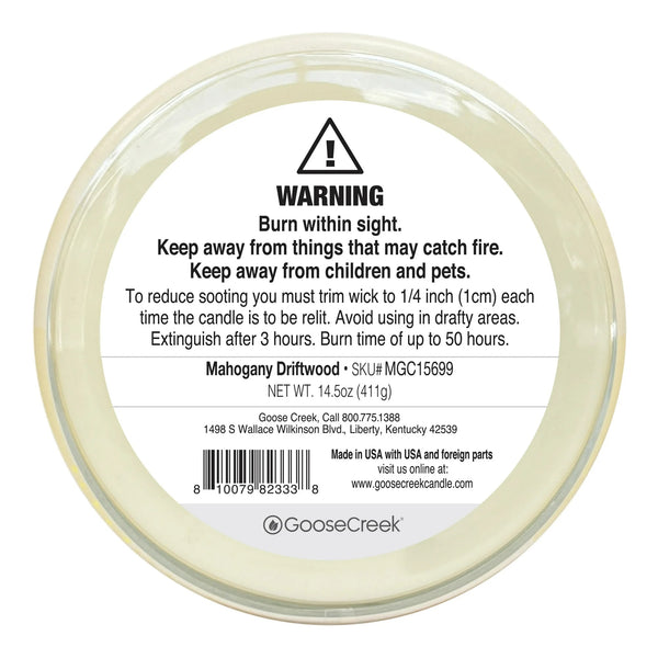 Mahogany Driftwood Scented 3 Wick Jar Candle - 2  packs - 14.5 oz per pack - plus 3 My Outlet Mall Resealable Storage Pouches