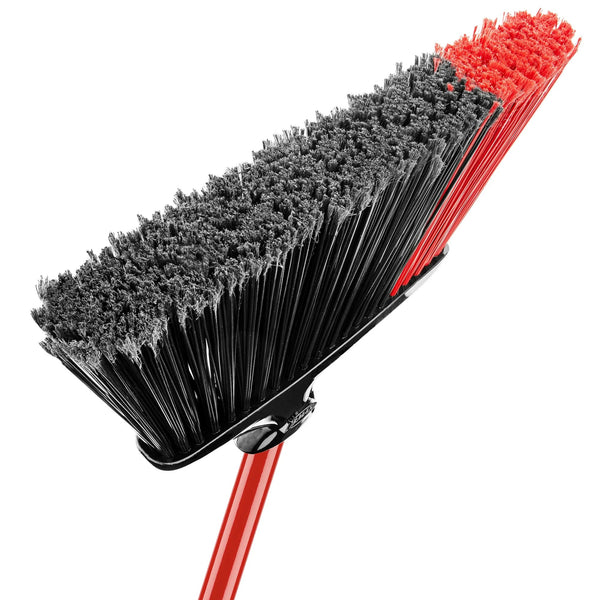 High Power Angle Broom & Dustpan Steel Handle 13.75 in. Wide Red Black - 1 pack - plus 3 My Outlet Mall Resealable Storage Pouches