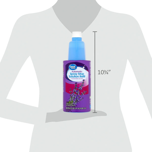 Auto Spray Mop Floor Cleaning Solution Refill, Lavender Scent - 1 pack - 42 oz per pack - plus 3 My Outlet Mall Resealable Storage Pouches