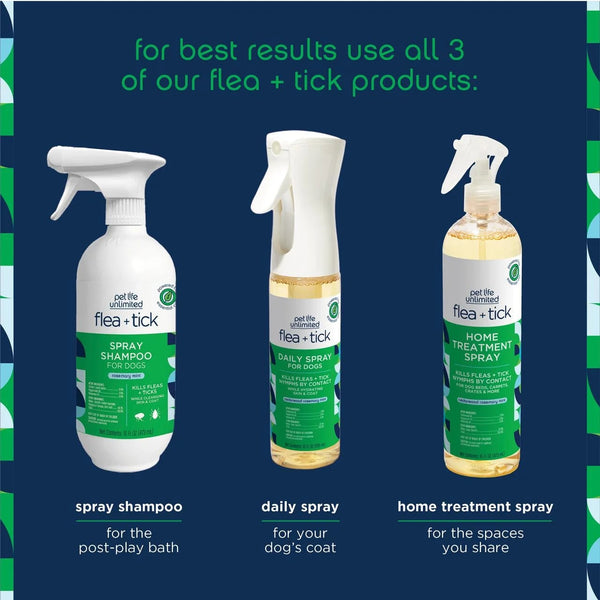 Unlimited Spray Flea & Tick Daily Treatment for Dogs - 2 packs - 10 oz per pack - plus 3 My Outlet Mall Resealable Storage Pouches