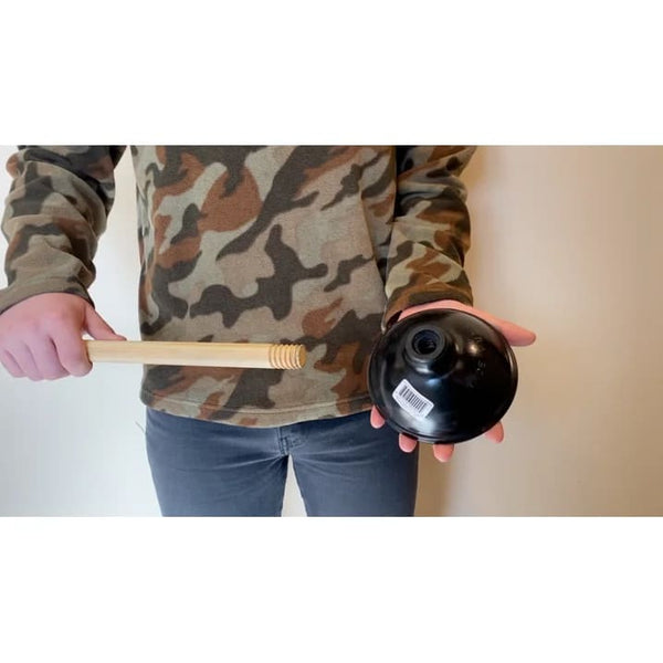 Rubber Toilet Plunger with Wood Handle. Clears Toilets, Sinks, Drains - 1 pack - plus 3 My Outlet Mall Resealable Storage Pouches