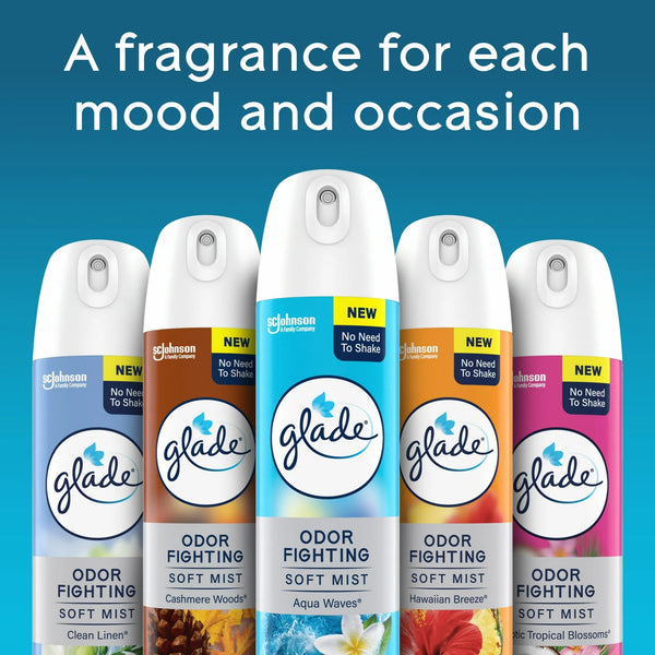 Odor Fighting Soft Mist Air Freshener Room Spray, Clean Linen - 1 pack - 8 oz per pack - plus 3 My Outlet Mall Resealable Storage Pouches