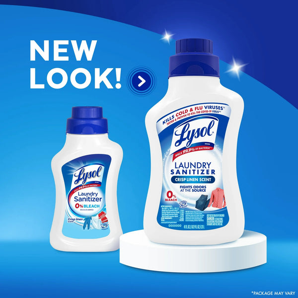Laundry Sanitizer Additive, 0% Bleach, Crisp Linen - 1 pack - 41 oz per pack - plus 3 My Outlet Mall Resealable Storage Pouches