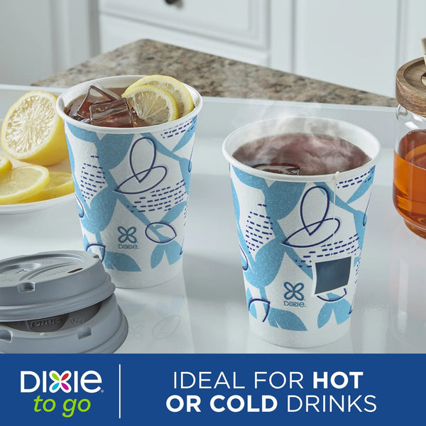 To Go Disposable Paper Cups, 12 oz, Multi-Color - 2 packs - 20 Count per pack - plus 3 My Outlet Mall Resealable Storage Pouches
